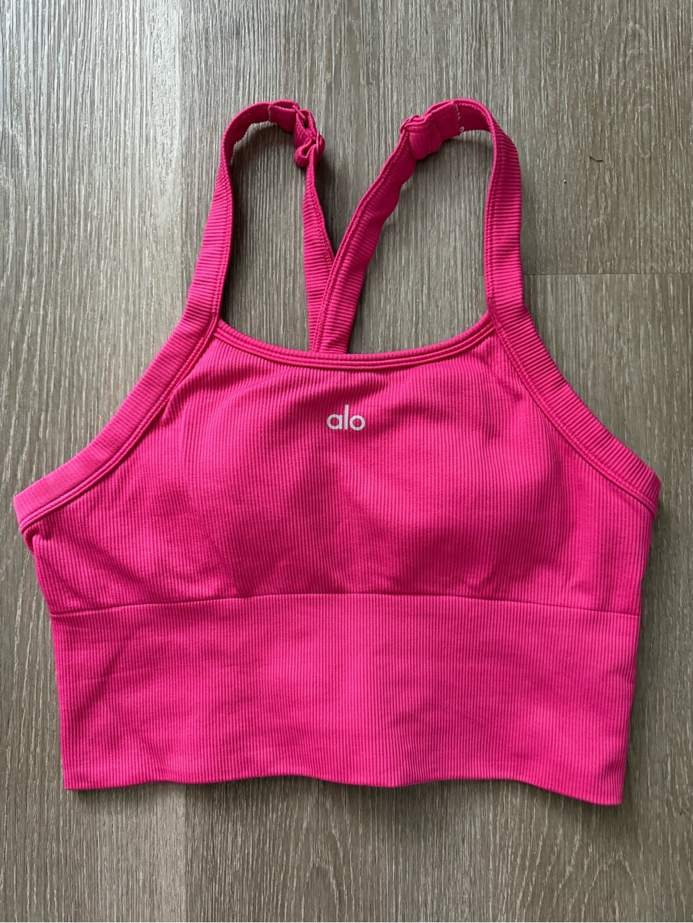 Alo Women's Seamless Ribbed Bra Tank - Pink Summer Crush - Picture 1 of 2